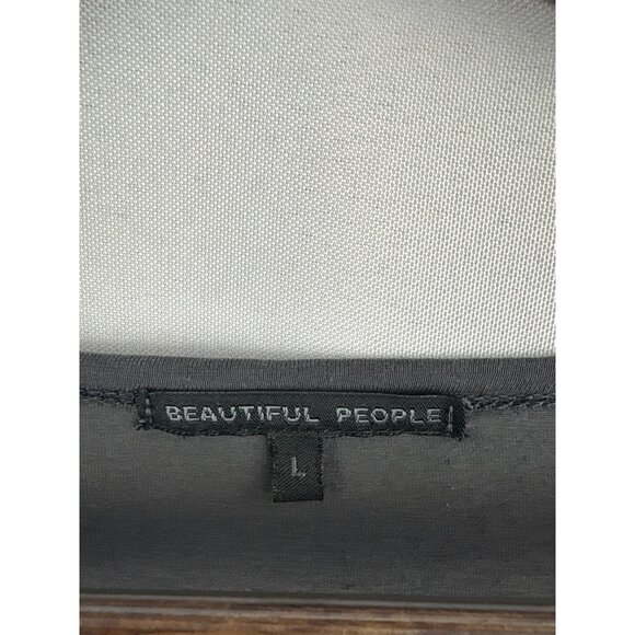 Women’s Beautiful People Large Gray Long Sleeve Henley with Three Quarter Shell - Picture 4 of 5